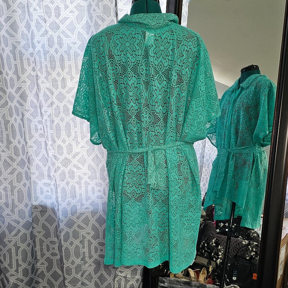 Mintee Sheer Teal Cover‑Up / Shawl – One Size – NWOT - Picture 3 of 6